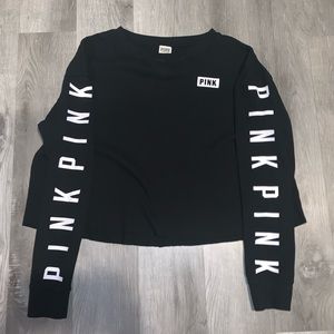 PINK cropped long sleeve top